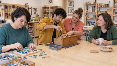 Different ways to pick something up, learn, make things or meet others