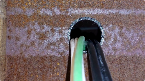 A cable grommet from the 3D printer