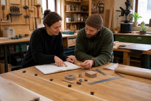 Discussing a workshop project and its practical arrangements